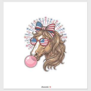 Patriotisches Pferd Bubble Gum Vintage Vector T-Sh Aufkleber