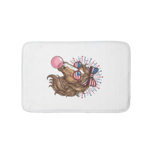Patriotisches Pferd Bubble Gum Vintage Vector T-Sh Badematte