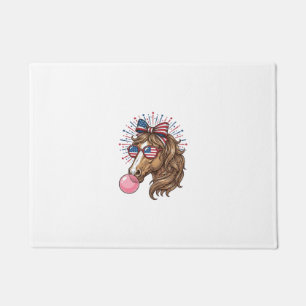 Patriotisches Pferd Bubble Gum Vintage Vector T-Sh Fußmatte
