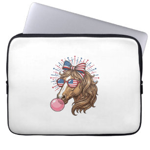 Patriotisches Pferd Bubble Gum Vintage Vector T-Sh Laptopschutzhülle