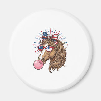 Patriotisches Pferd Bubble Gum Vintage Vector T-Sh Magnet