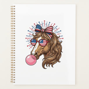 Patriotisches Pferd Bubble Gum Vintage Vector T-Sh Planer