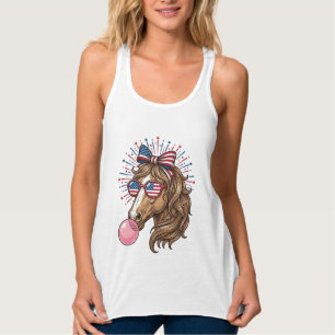Patriotisches Pferd Bubble Gum Vintage Vector T-Sh Tank Top