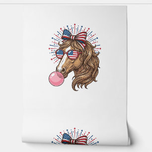Patriotisches Pferd Bubble Gum Vintage Vector T-Sh Tapete