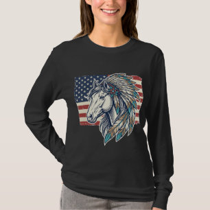 Patriotisches Pferd Flagge Vintage Vektor T-Shirt 