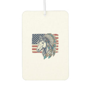 Patriotisches Pferd Flagge Vintage Vektor T-Shirt  Autolufterfrischer