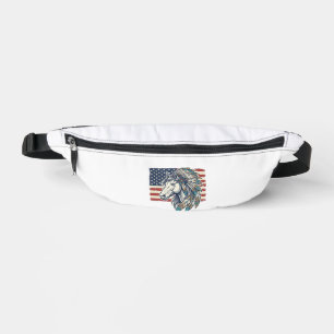 Patriotisches Pferd Flagge Vintage Vektor T-Shirt Bauchtasche