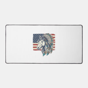 Patriotisches Pferd Flagge Vintage Vektor T-Shirt  Schreibtischunterlage