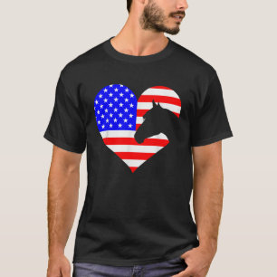 Patriotisches Pferd Lover 4. Juli Cooles Herz Amer T-Shirt