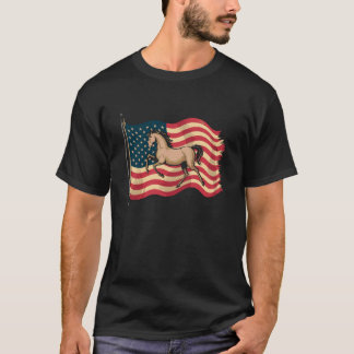 Patriotisches Pferd mit amerikanischer Flagge T-Shirt