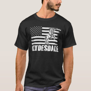 Patriotisches Pferd Reitsport Clydesdale US Amerik T-Shirt