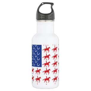 Patriotisches Pferd und Reiter Edelstahlflasche