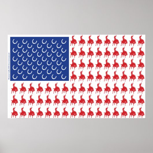 Patriotisches Pferd und Reiter Poster (Vorne)