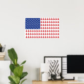 Patriotisches Pferd und Reiter Poster (Heimbüro)