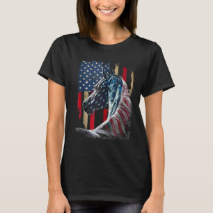 Patriotisches Pferd US-Flagge Vintages Pferd 4. Ju T-Shirt