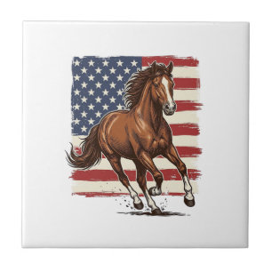 Patriotisches Pferd Vintage Western Vektor Design_ Fliese