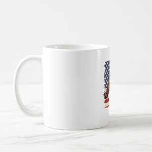 Patriotisches Pferd Vintage Western Vektor Design_ Kaffeetasse