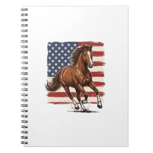 Patriotisches Pferd Vintage Western Vektor Design_ Notizblock