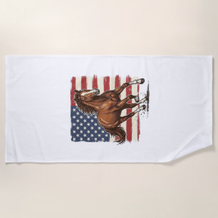 Patriotisches Pferd Vintage Western Vektor Design_ Strandtuch