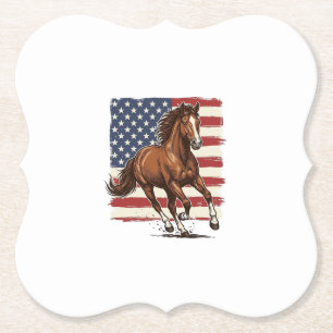 Patriotisches Pferd Vintage Western Vektor Design_ Untersetzer