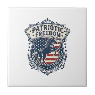 Patriotisches Pferde-Ranch-Mom-Vektorgrafik-T-Shir Fliese