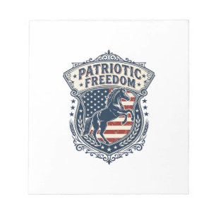 Patriotisches Pferde-Ranch-Mom-Vektorgrafik-T-Shir Notizblock