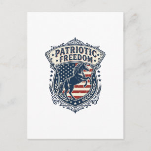 Patriotisches Pferde-Ranch-Mom-Vektorgrafik-T-Shir Postkarte