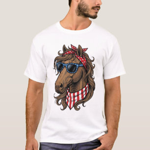 Patriotisches Pferdekopf-Vektor-Shirt-Design_1 T-Shirt