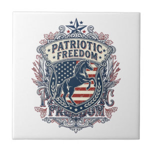 Patriotisches Pferdeliebhaber Vektorgrafik T-Shirt Fliese