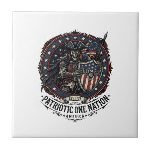 Patriotisches Phantom Patriot Horror Monster Patri Fliese