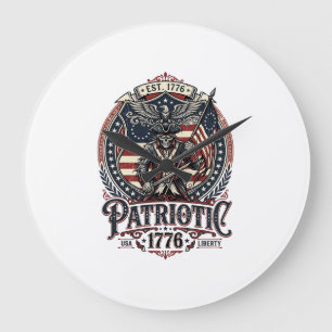 Patriotisches Phantom Patriot Horror Monster Patri Große Wanduhr