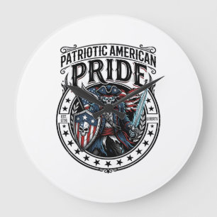 Patriotisches Phantom Patriot Horror Monster Patri Große Wanduhr