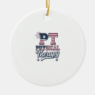 Patriotisches Physiotherapie Vintage-PT-Shirt-Desi Keramik Ornament