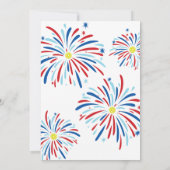 Patriotisches Pickleball & Feuerwerk 4. Juli Party Einladung (Rückseite)