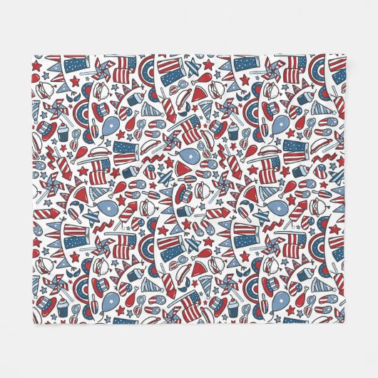 Patriotisches Picknick Fleecedecke (Vorderseite (Horizontal))