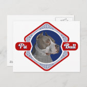 Patriotisches Pit Bull Dog Logo Postkarte (Vorne/Hinten)