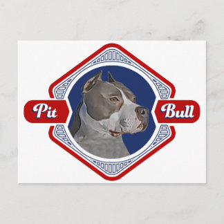 Patriotisches Pit Bull Dog Logo Postkarte