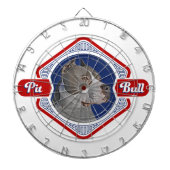 Patriotisches Pitbull-Hundelogo Dartscheibe (vorne)