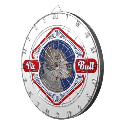 Patriotisches Pitbull-Hundelogo Dartscheibe (Vorderseite rechts)