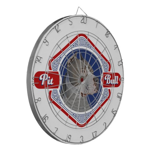 Patriotisches Pitbull-Hundelogo Dartscheibe (Vorderseite Links)