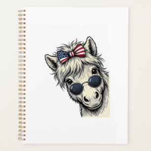 Patriotisches Pony mit Sonnenbrille Vintage-Vektor Planer