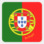 Patriotisches Portugal, portugiesische Flagge, Rei Quadratischer Aufkleber (Vorderseite)