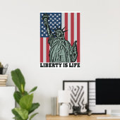Patriotisches Poster - Freiheitsstatue - US-Flagge (Heimbüro)