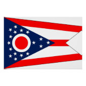 Patriotisches Poster mit der Flagge von Ohio (Vorderseite)