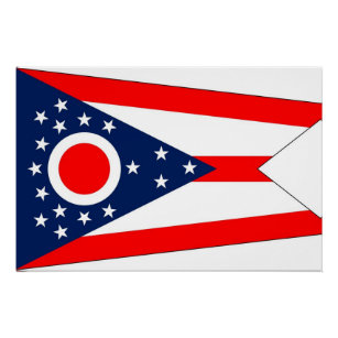 Patriotisches Poster mit der Flagge von Ohio