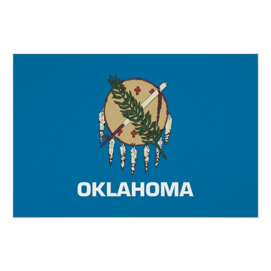 Patriotisches Poster mit der Flagge von Oklahoma (Vorderseite)