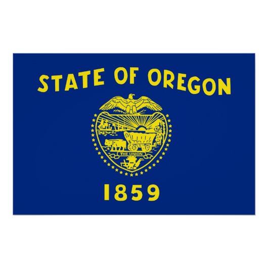 Patriotisches Poster mit der Flagge von Oregon (Vorderseite)