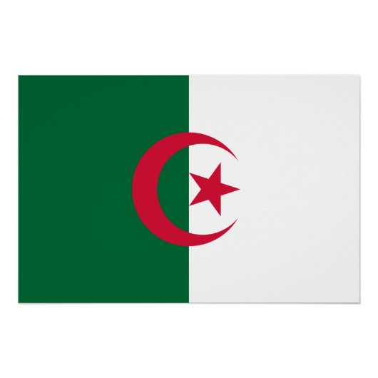 Patriotisches Poster mit Flagge Algeriens (Vorderseite)
