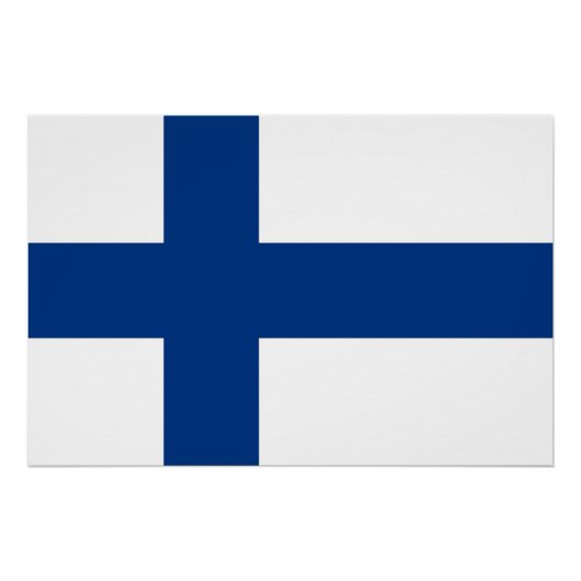 Patriotisches Poster mit Flagge Finnlands (Vorderseite)