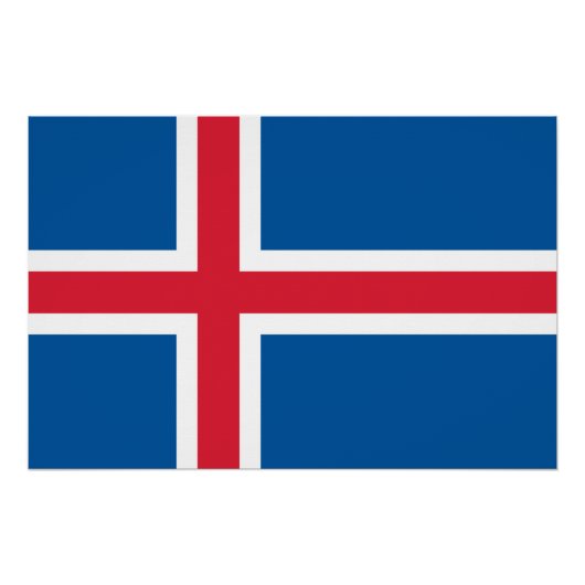 Patriotisches Poster mit Flagge Islands (Vorderseite)